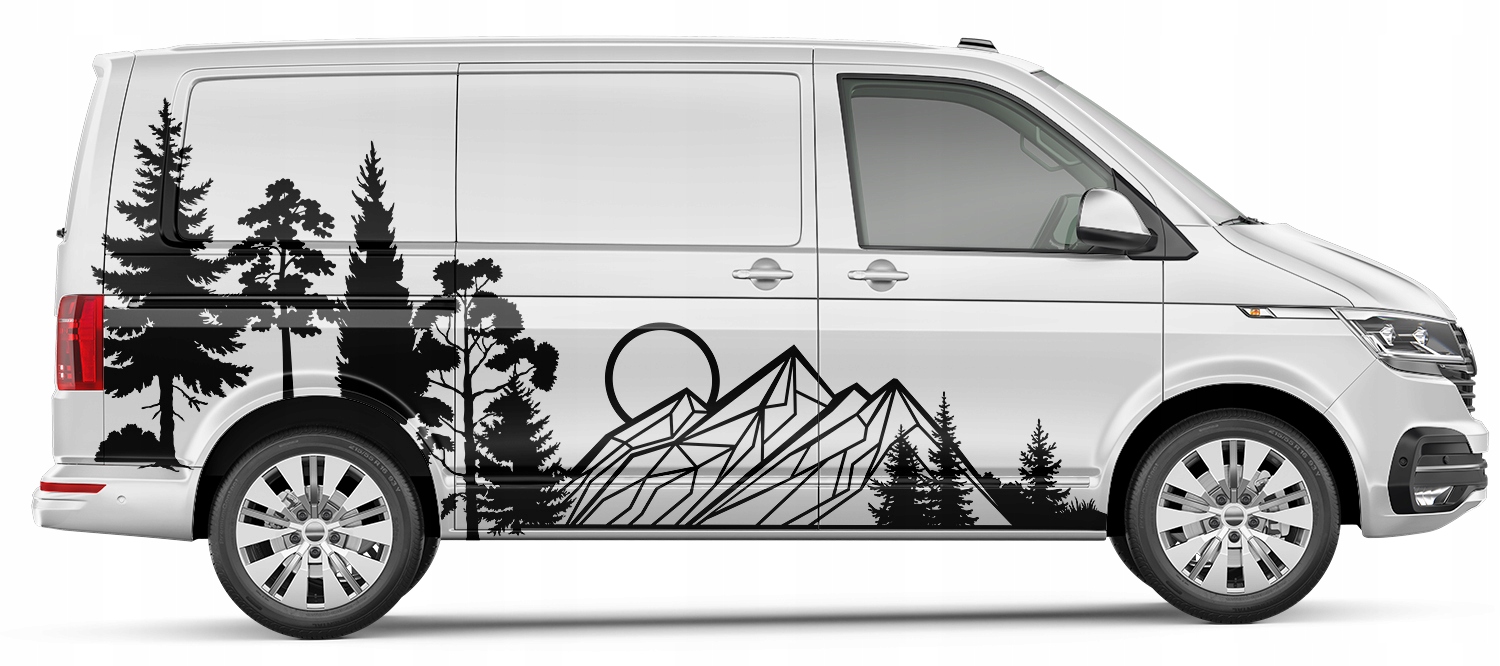 NAKLEJKA MOTYW SAMOCHÓD CAMPER GÓRY LAS 94X374cm Producent MGDesign