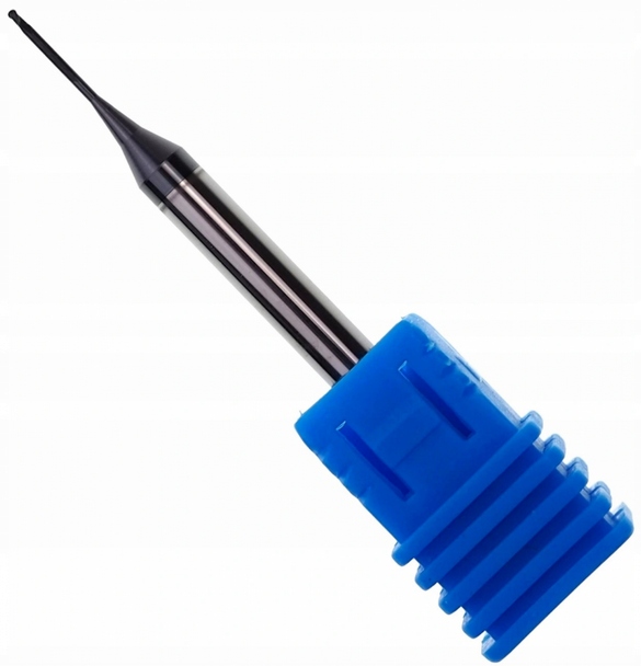 Frez węglik kulisty R0,4 fi 0,8 szyjka 8 mm Vhm 55HRC