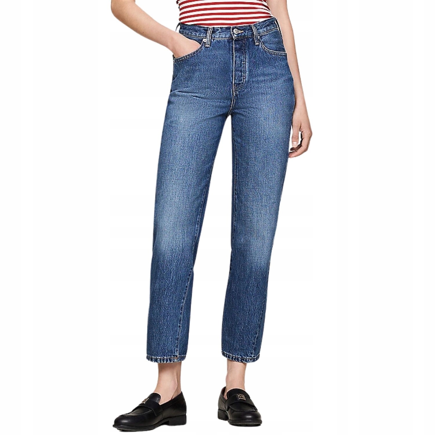 Dámské kalhoty Tommy Hilfiger Beth s vysokým pasem a džínami W27 L34