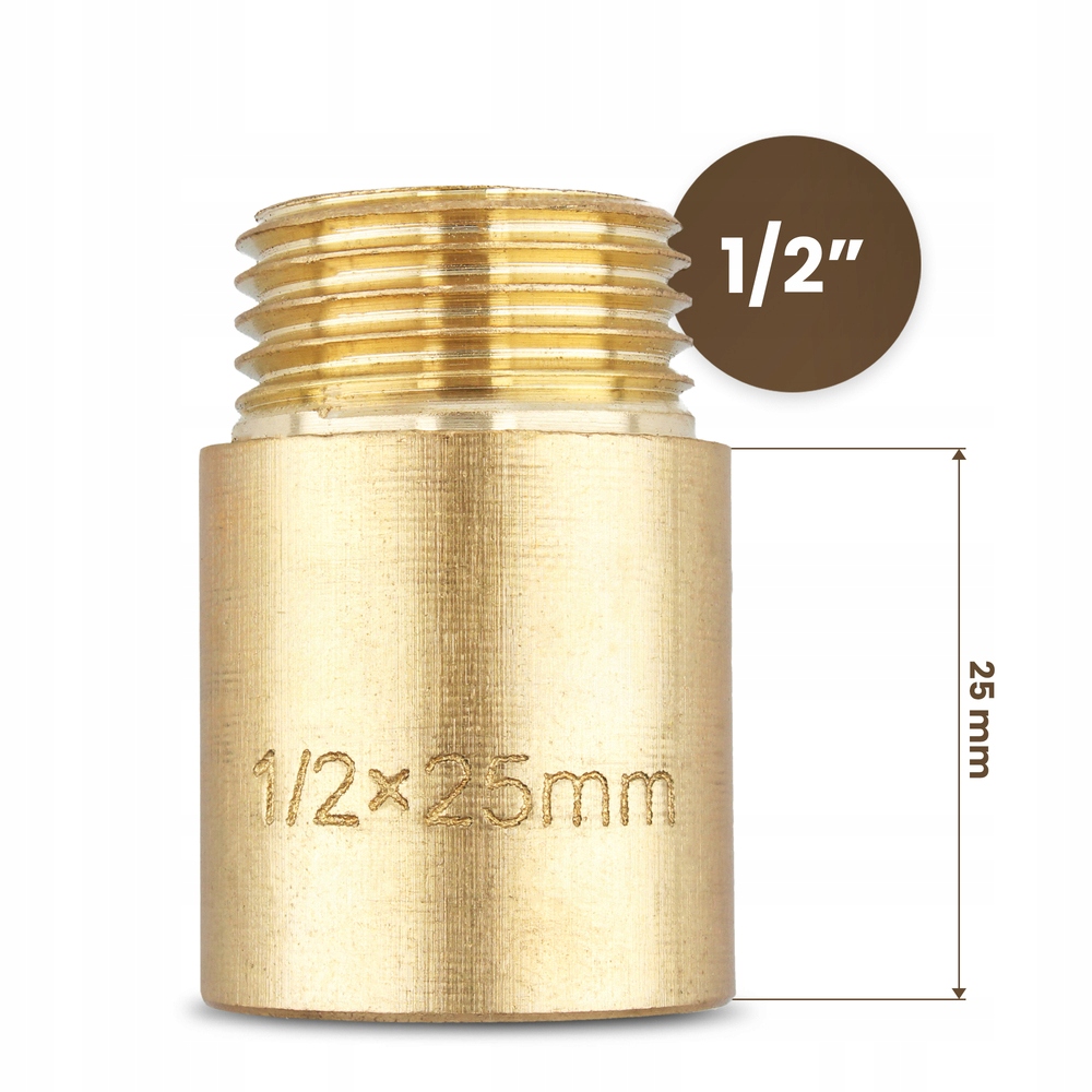 ZŁĄCZKA MOSIĘŻNA PRZEDŁUŻKA RURY WODY 1/2 25 MM MOSIĄDZ KRÓCIEC SZTUCER Marka inna