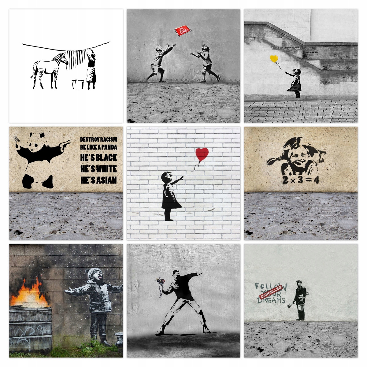 Sada plagátov 9x30x30 Mix Banksy