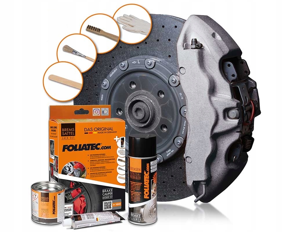 Foliatec lakier farba do zacisków hamulcowych Stratos Silver Metallic