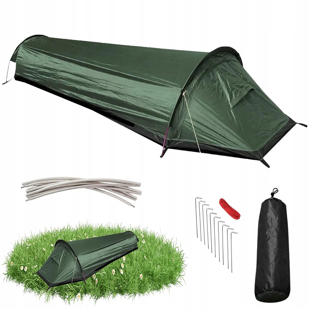 Namiot Jednoosobowy Ultralekki Wodoodporny Wiatroodporny 220x90x50CM Olive
