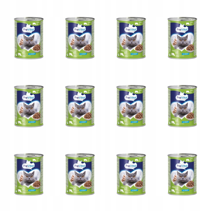 PreVital Sterilní krmivo pro kočky hovězí maso 415 g X12