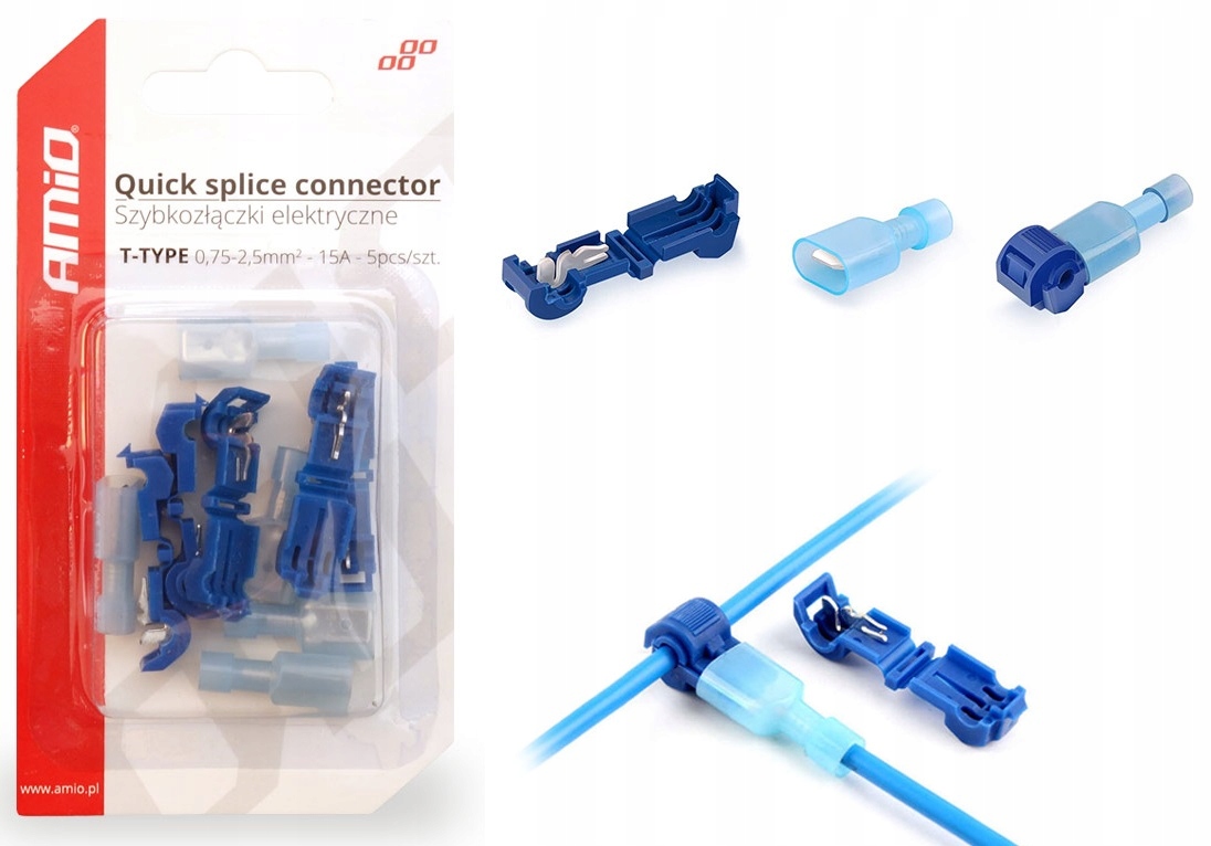 

Szybkozłączki elektryczne Typ-T 0,75-2,5mm 15A 5sz