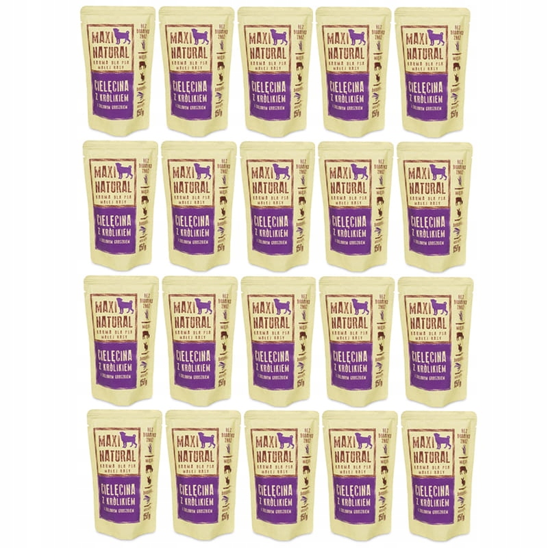 Levně Maxi Natural Krmivo pro psy Telecí s králíkem 20x150 g