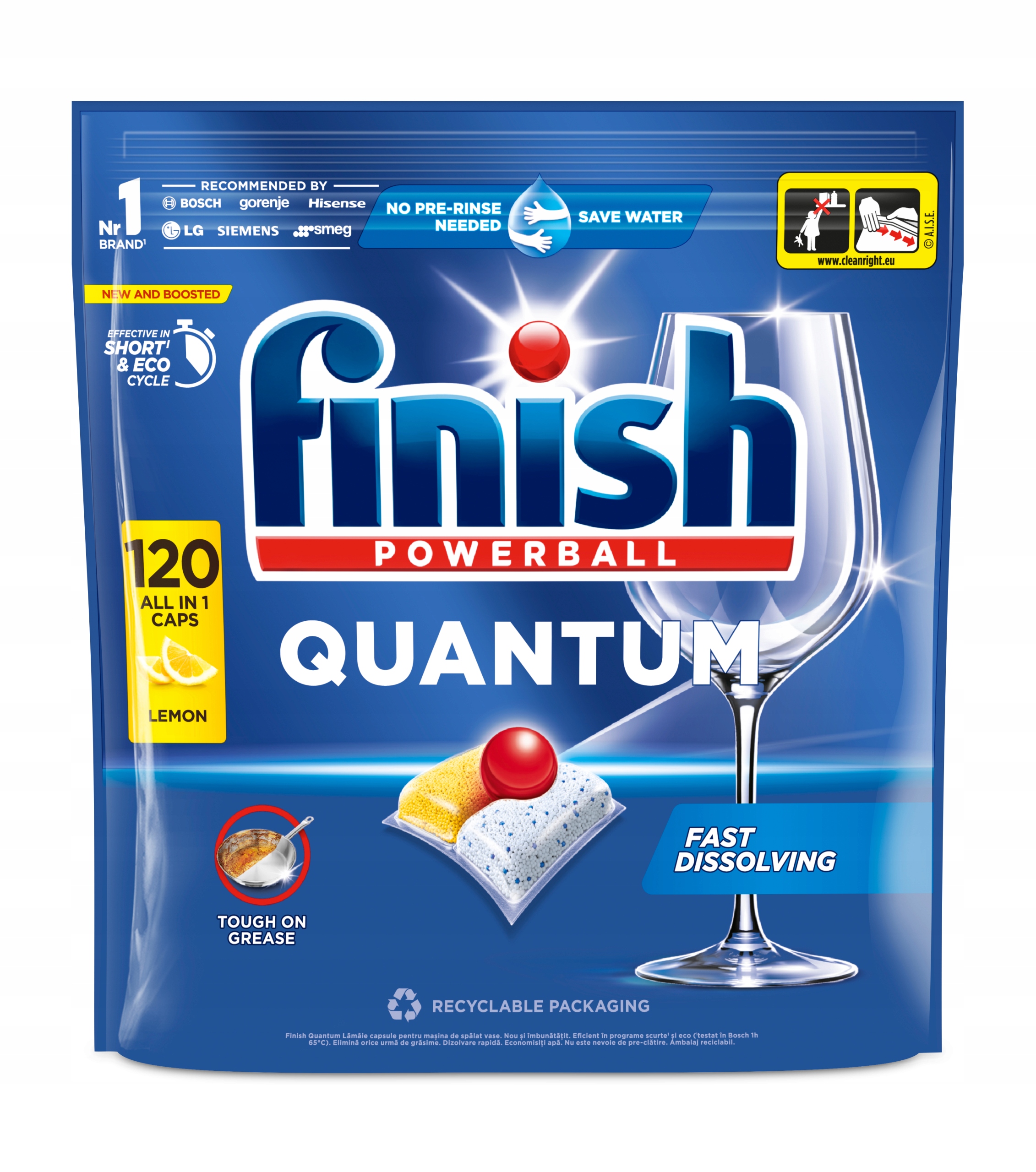 Levně Finish Quantum All in 1 kapsle do myčky nádobí Lemon Sparkle 120 ks