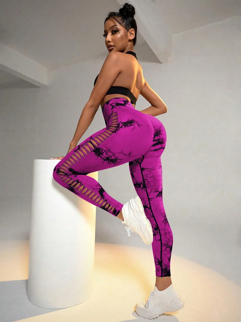 LEGGINSY Damskie Getry WYSOKI STAN Fitness MODELUJĄCE FIT Rozmiar M