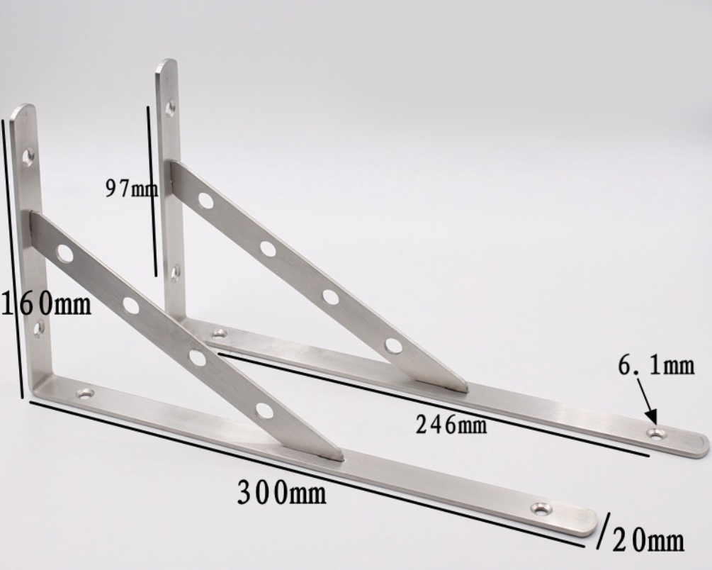WSPORNIK PODPÓRKA PÓŁKI KĄTOWNIK 30cm Wysokość 160 mm