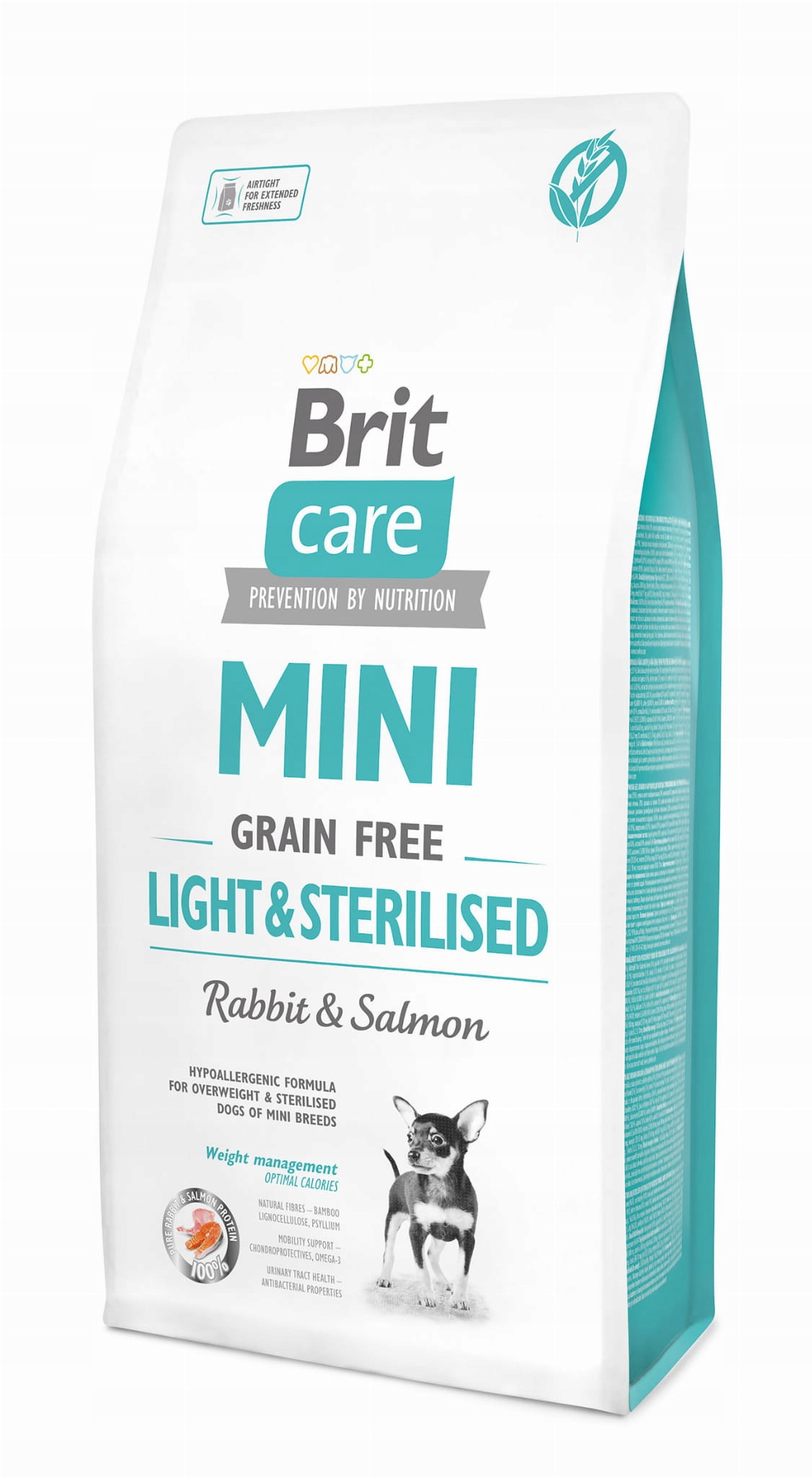 Brit Care Mini Light&Sterilised Grain Free Sucha karma Rabbit & Salmon 7 kg