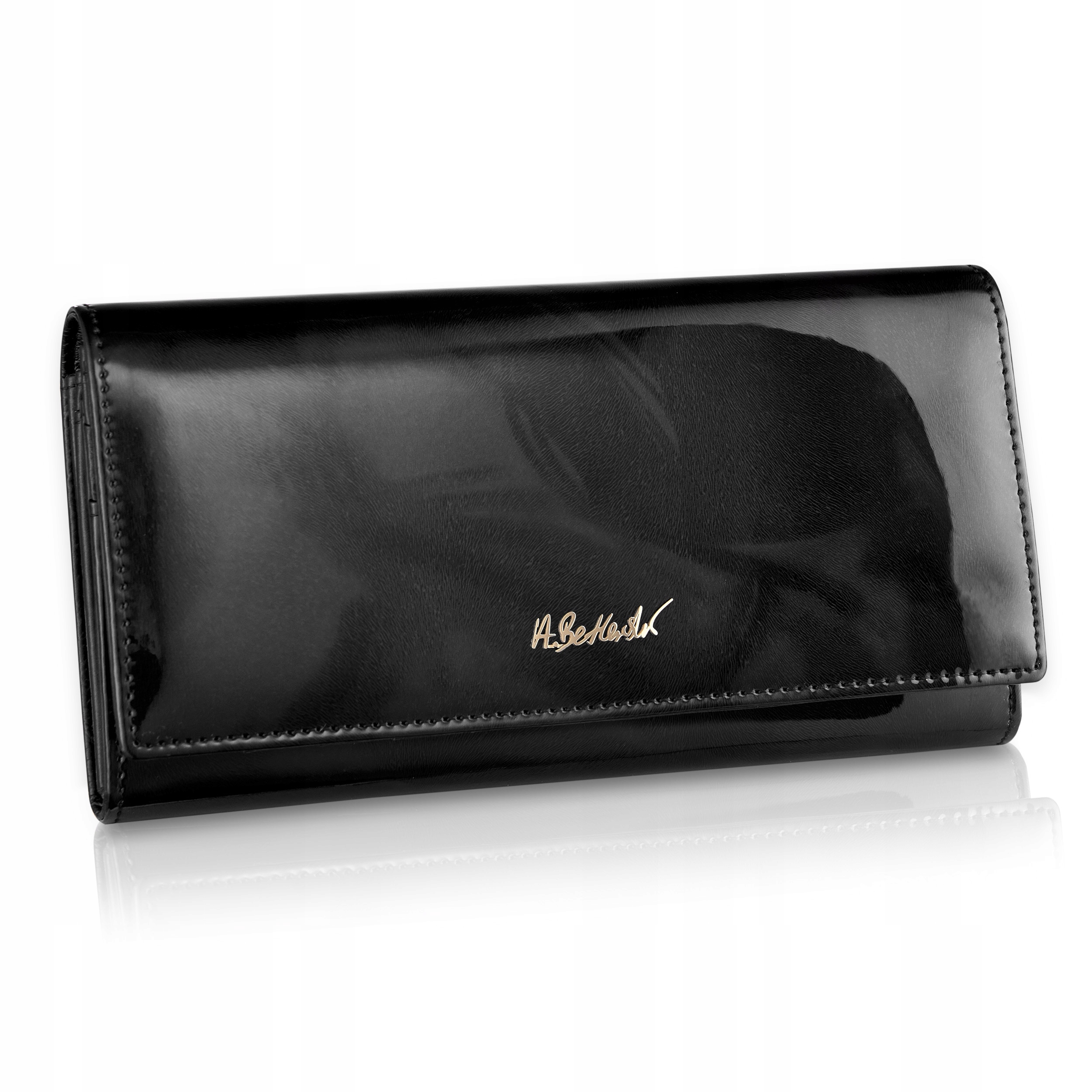 Dámská kožená peněženka Betlewski Odetta Rfid lakovaná, černý dárek