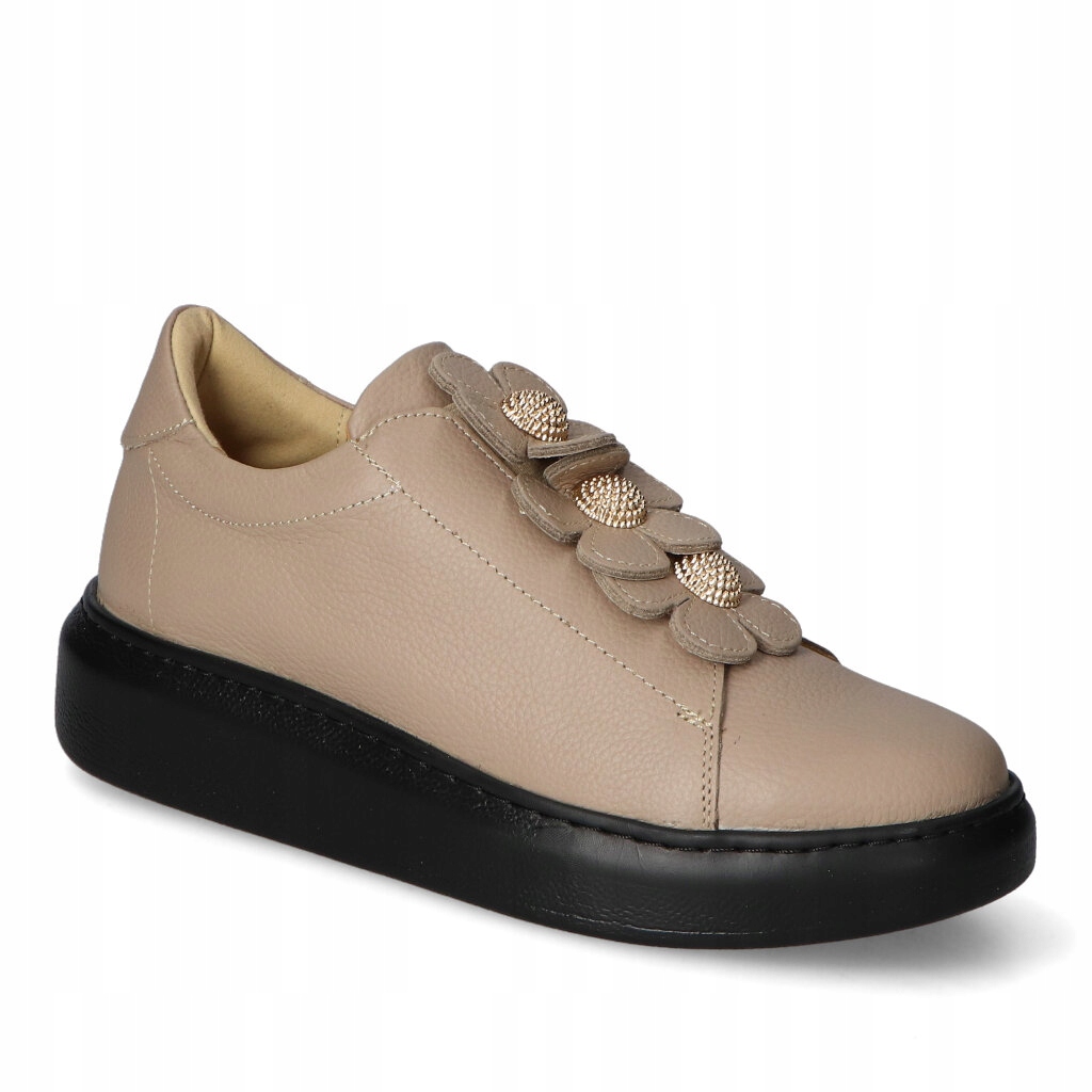 Tenisky Nicole 3126/055 Béžová lico Ozdoby Květiny 37