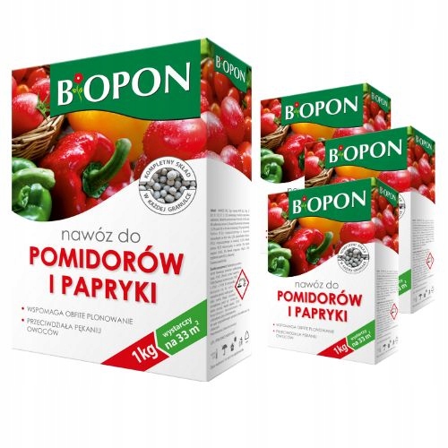 

Nawóz do pomidorów i papryki Biopon 1 kg x 4 sztuk