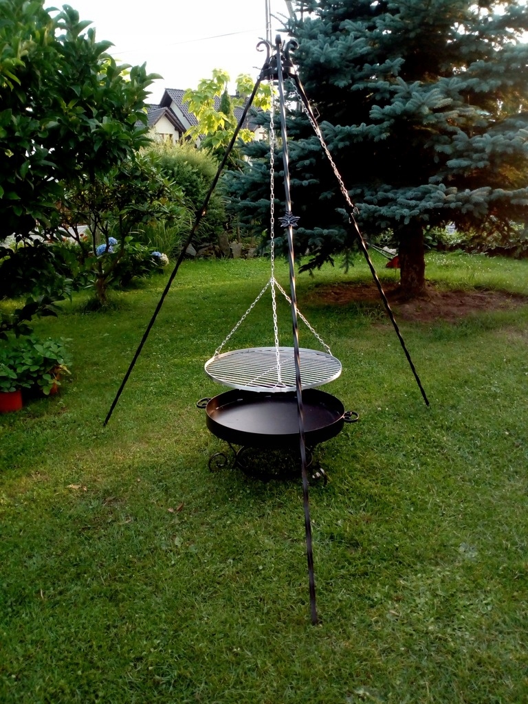 GRILL OGRODOWY TRÓJNÓG RUSZT INOX+PALENISKO 50cm Kod producenta 45