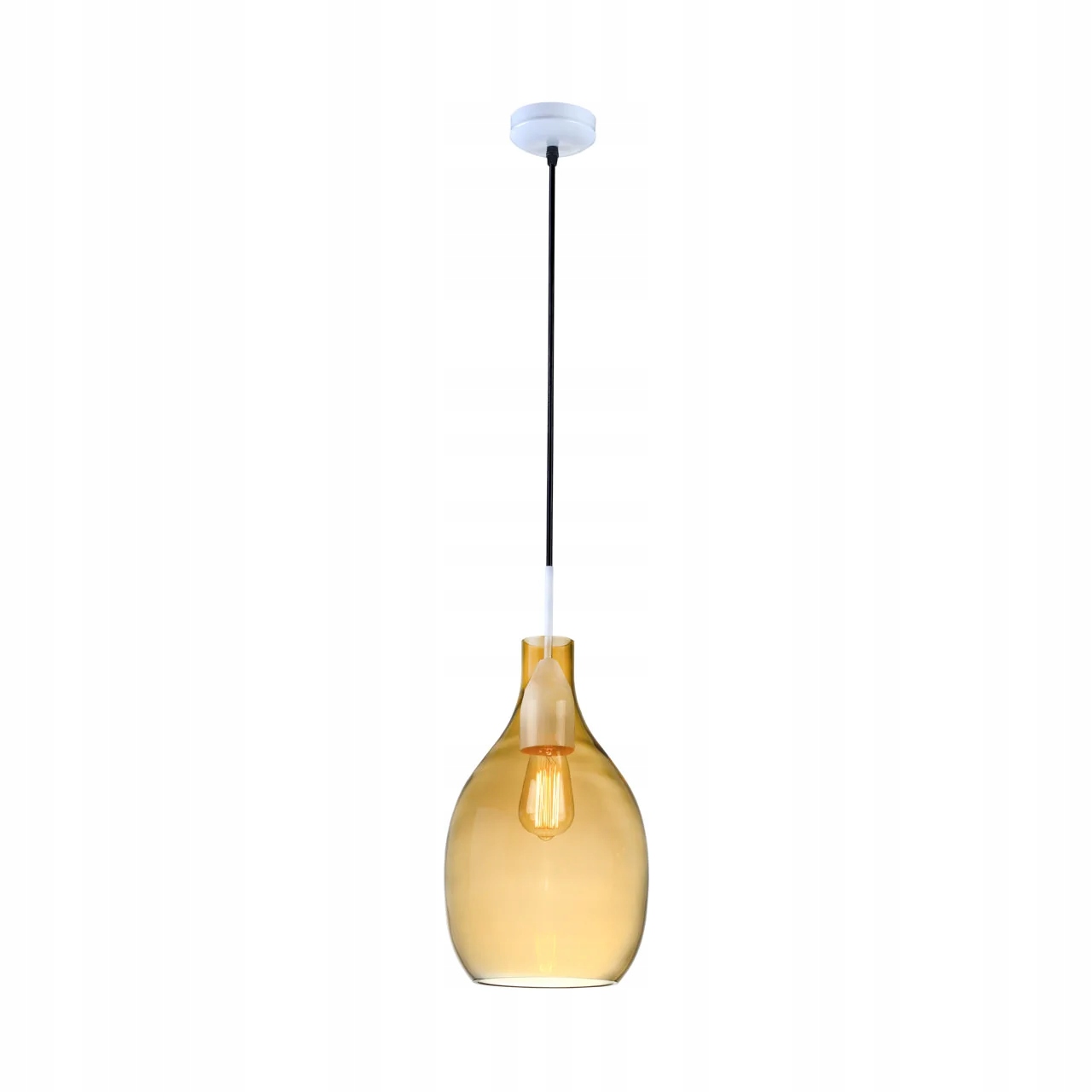 Závěsné stropní svítidlo Skleněný lustr s jantarovým stínidlem MoonAmber Volteno