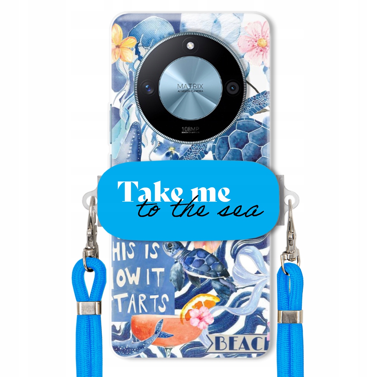 Puzdro pre Honor X50 5G Premium Vodítko Modrá Držiak Take Me To The Sea