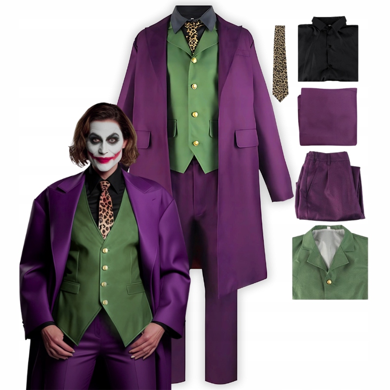 Kostým Převlek Joker Klaun Cosplay Halloween M L 170 176