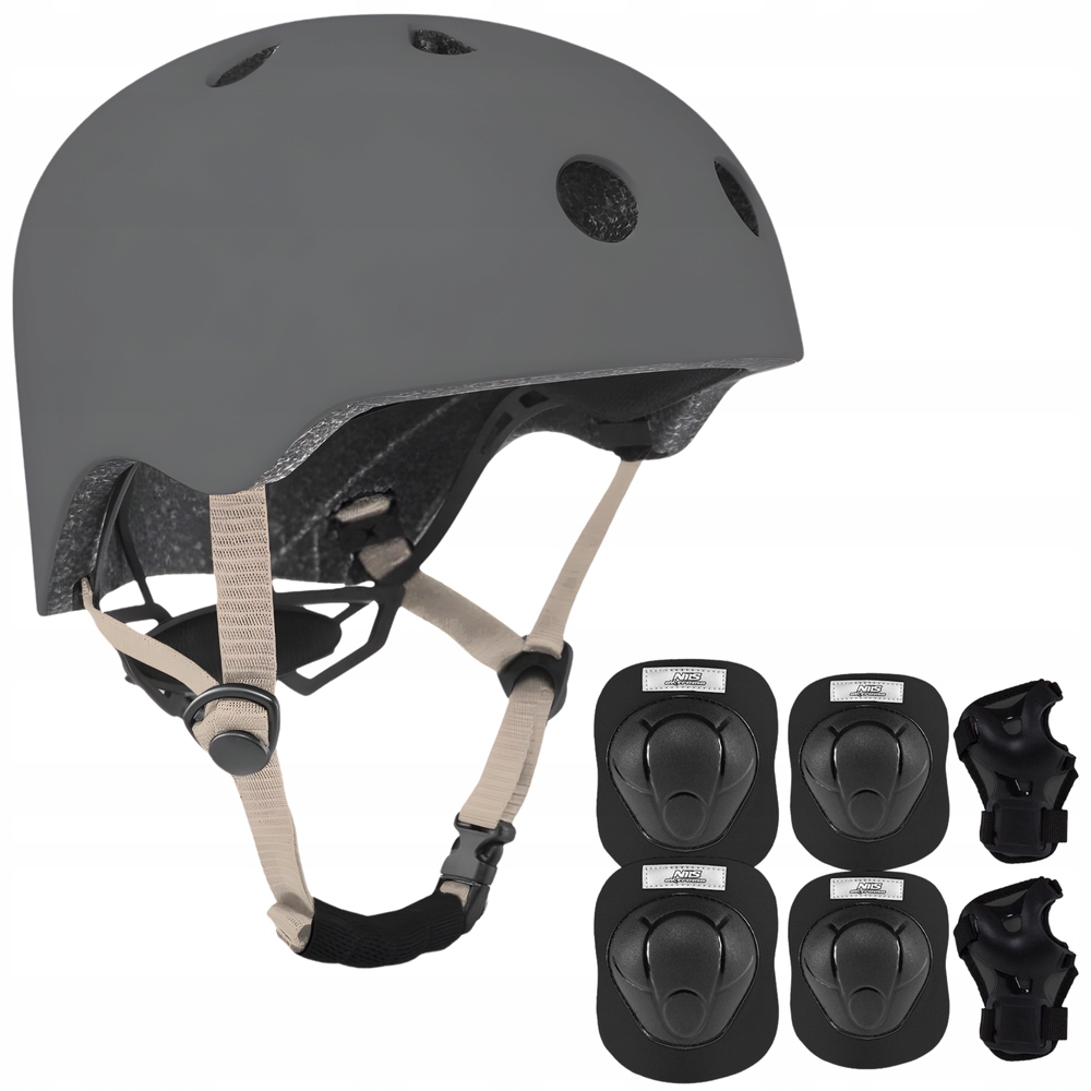 Kask Rowerowy Na Hulajnogę Regulowany Dla Dziecka 58-61 cm Ochraniacze L
