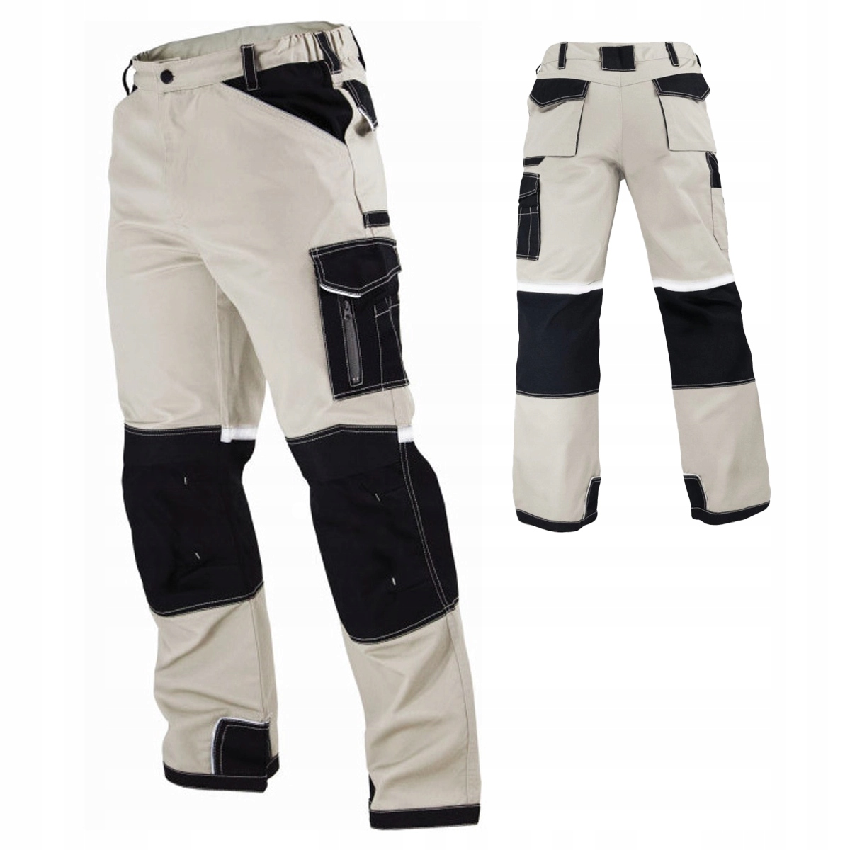 Spodnie Robocze Do Pasa Piaskowe Summer Line Rozm. L-54 Stalco S-44588