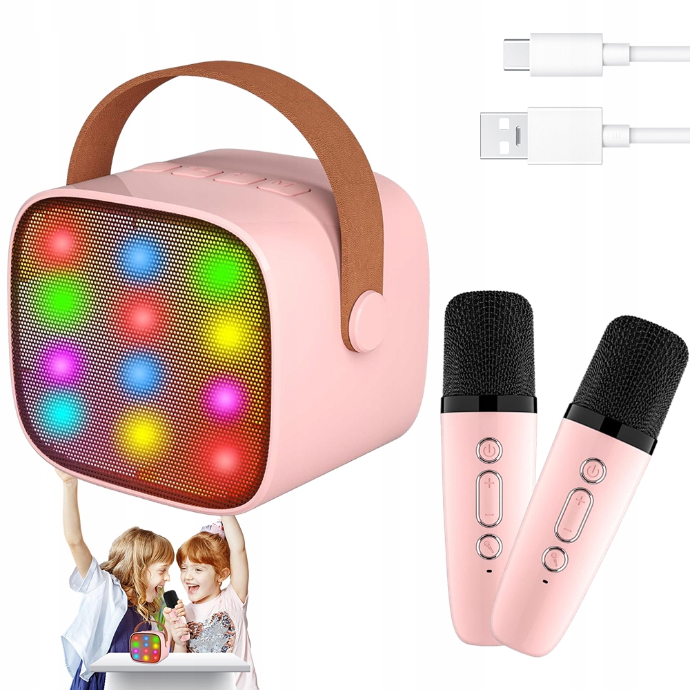 PRZENOŚNY GŁOŚNIK Z 2 MIKROFONAMI BEZPRZEWODOWYMI I ZMIENIAJĄCYMI GŁOS BT