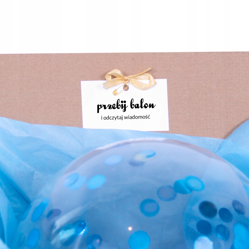 PROŚBA O BYCIE OJCEM CHRZESTNYM, PRZEBIJ BALON Kolor dominujący niebieski