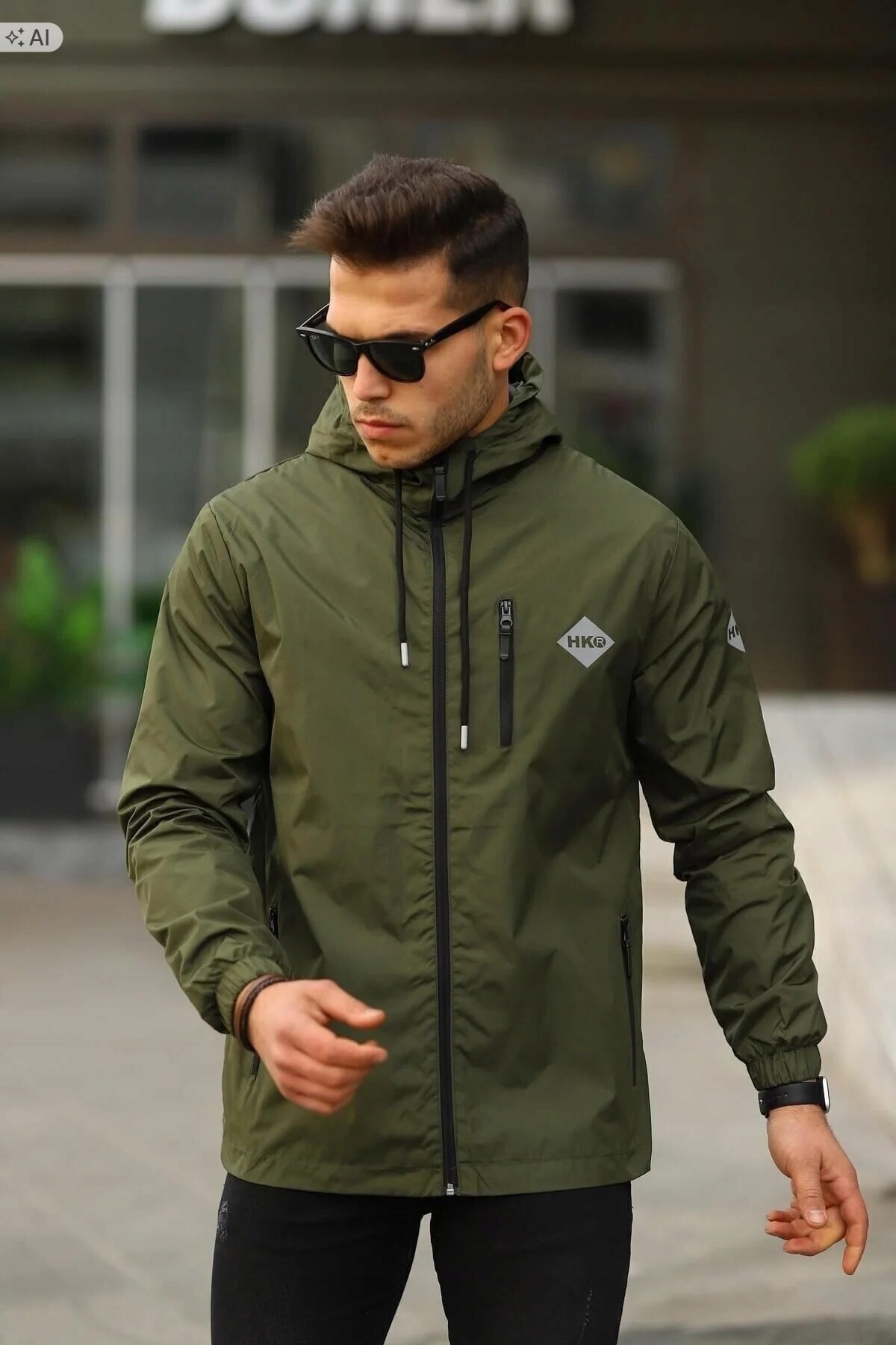 Lehký Pánský Sportovní Kabát S Kapucí Pohodlný 3XL 5IA