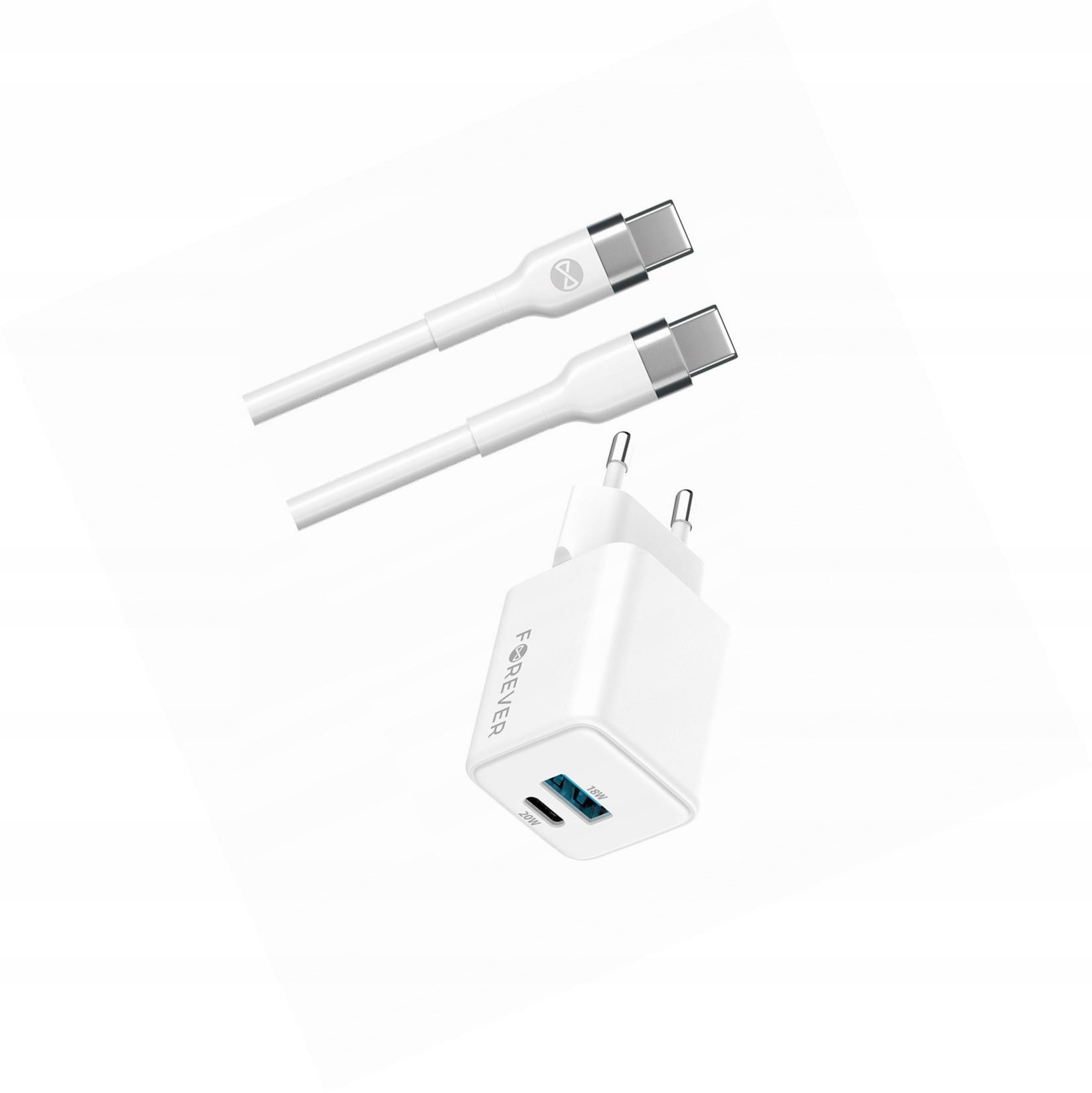Szybka ładowarka GaN 20W 2 wejścia Usb i Usb-c z kablem do Samsung A16