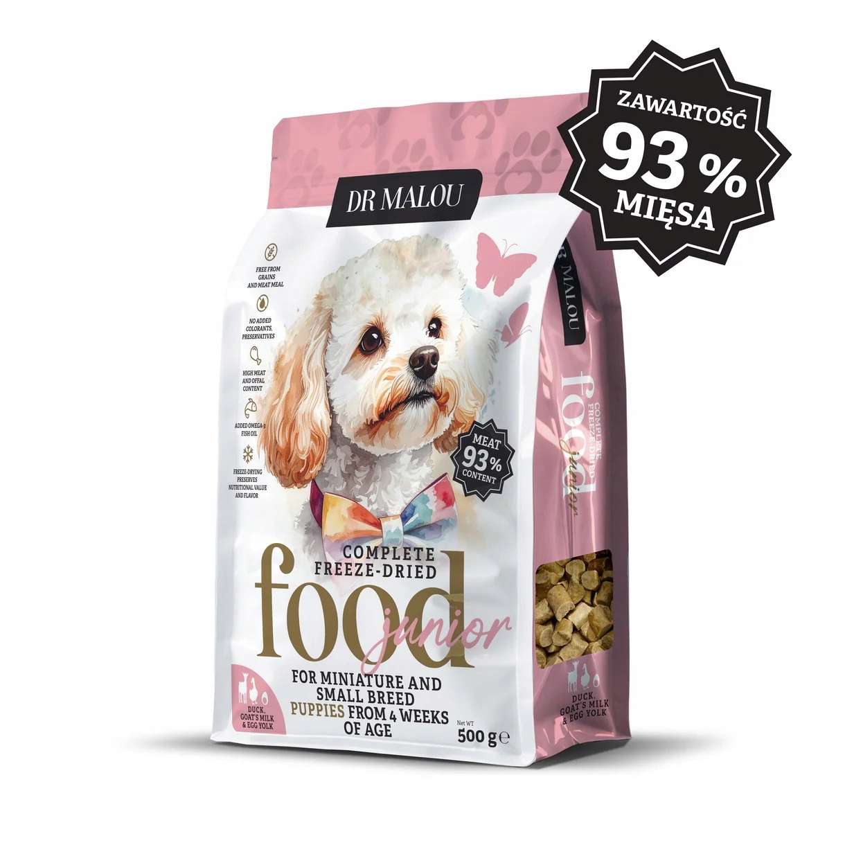 Dr Malou Puppies Liofilizované granule Kachna s kozím mlékem a žloutkem