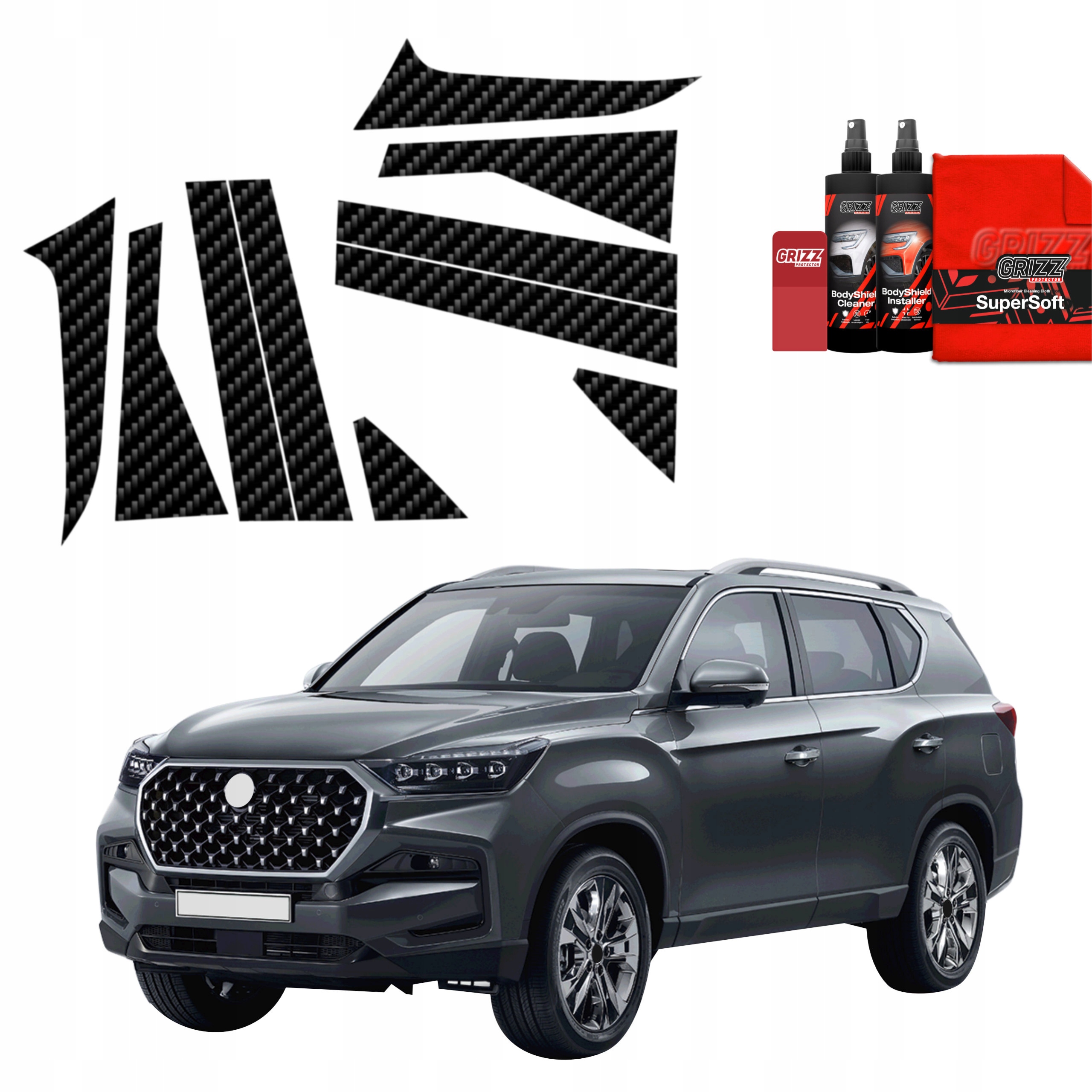 10v1 Fólie na sloupky pro SsangYong Rexton (2023-2025)