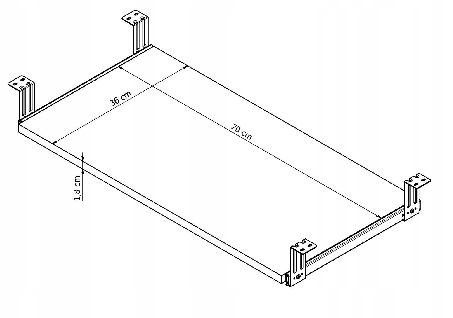 Półka Szuflada na klawiaturę pod biurko komputerowe 70x36 *KOLOR WYBóR* Marka inna