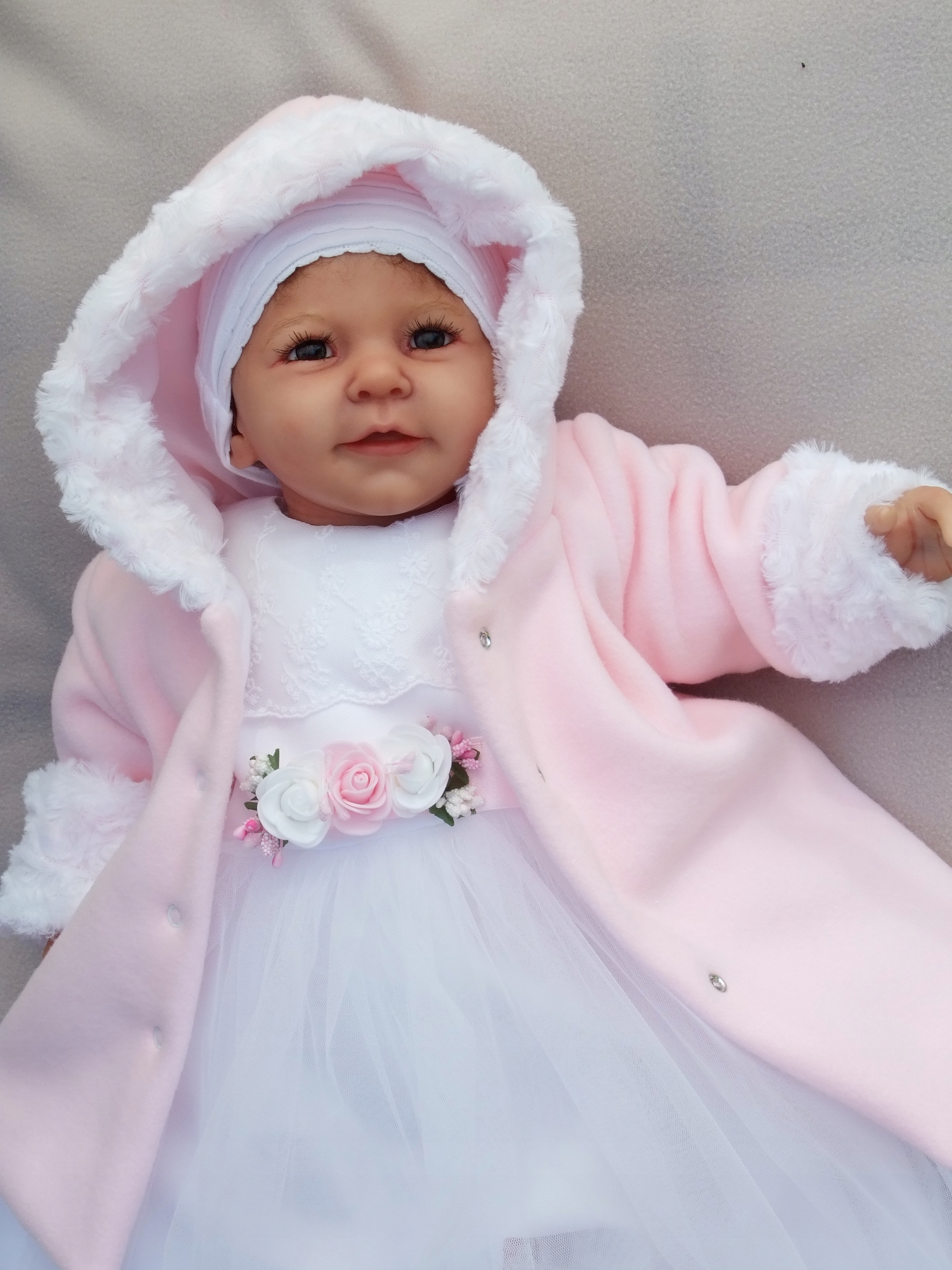 Odzież do CHRZTU- ciepły komplet 5cz. UBRANKO 68r Kolor różowy