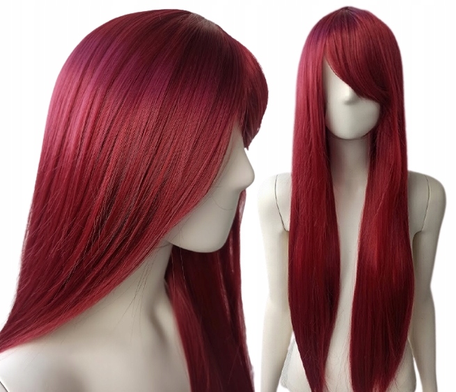 Peruka BORDOWA ciemnoczerwona Poison Ivy cosplay