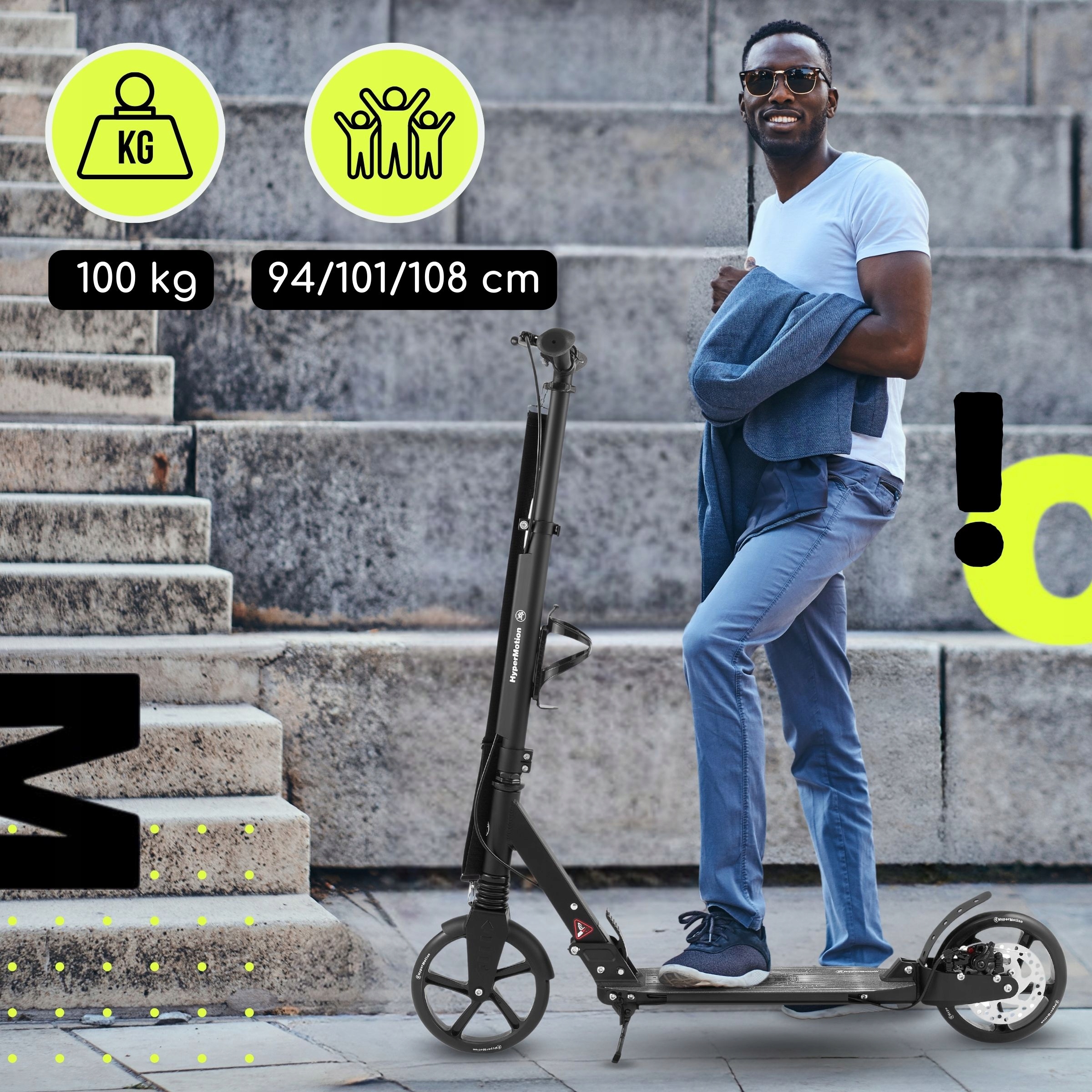 Скутер HyperMotion Skyline - бренд HyperMotion з чорного алюмінію