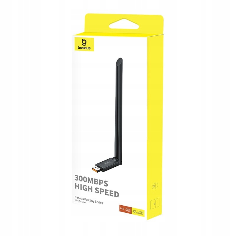 Zewnętrzna karta sieciowa Usb WiFi 2.4GHz 300Mb/s z anteną 6dBi czarna