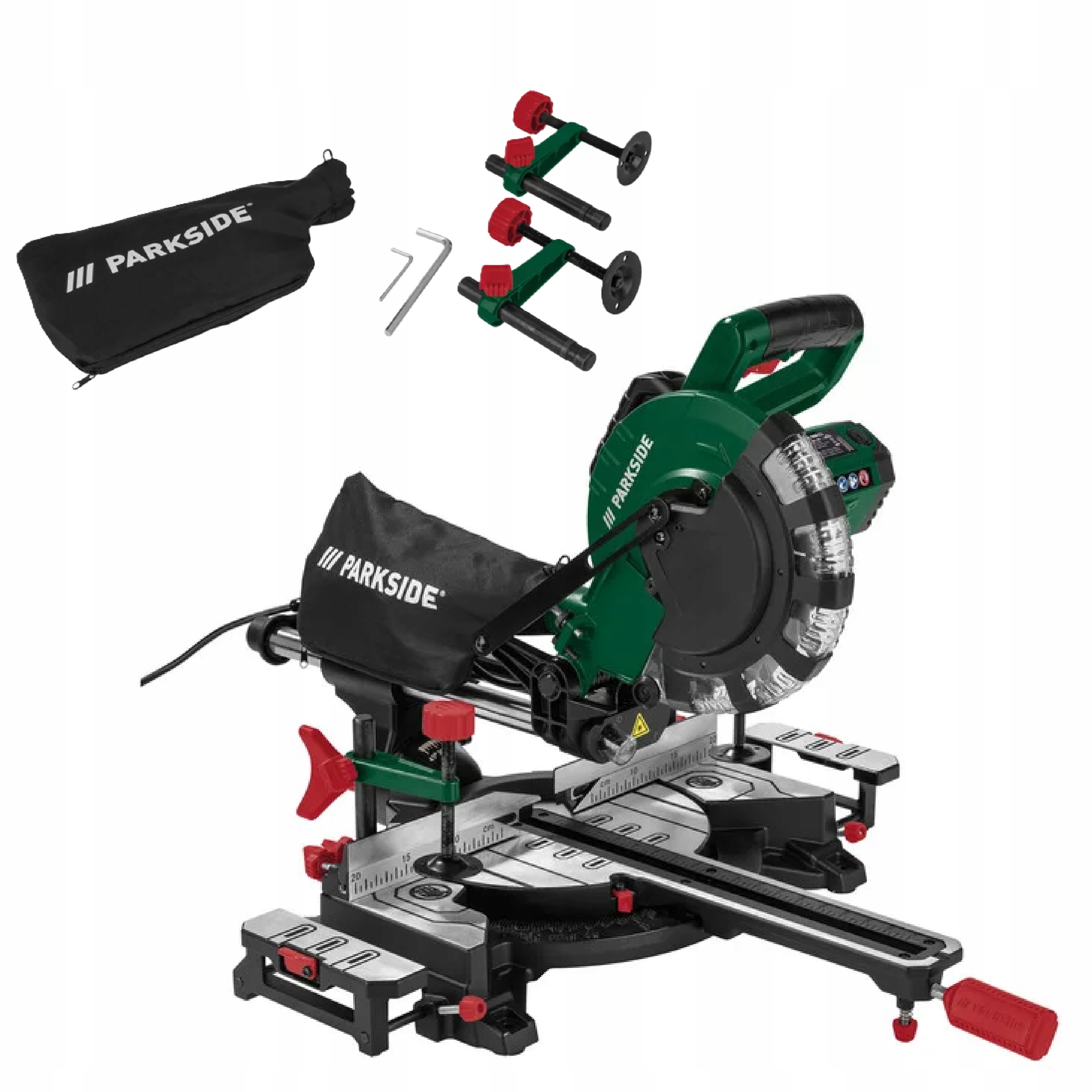 Pila pokosová pila na dřevo Parkside Pzks 2000W 210 mm pokosová pila Laser