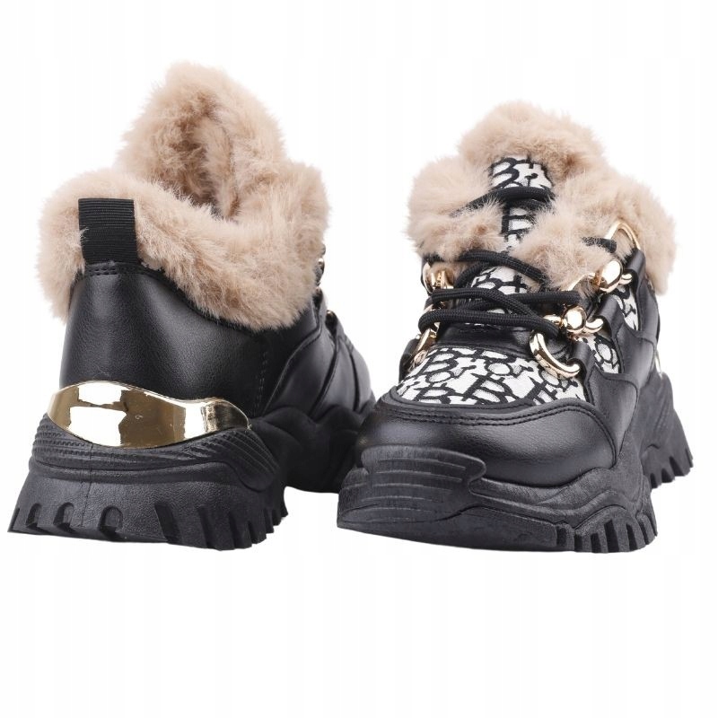 ŚNIEGOWCE DAMSKIE BUTY ZIMOWE SPORTOWE MOCNO OCIEPLANE PLATFORMA CZARNE Stan opakowania oryginalne