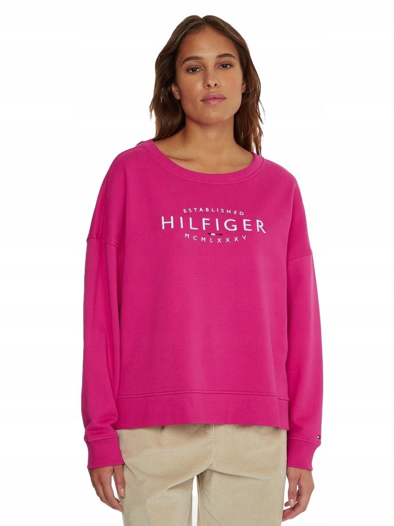 Tommy Hilfiger Dámská Mikina New Branded Magenta Xs