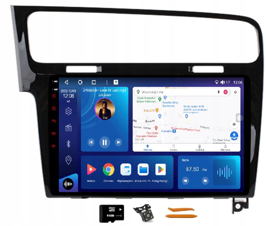 Rádio Android Navigácia Qled Carplay Lte Gps 128GB Vw Golf 7 MK7 12-20