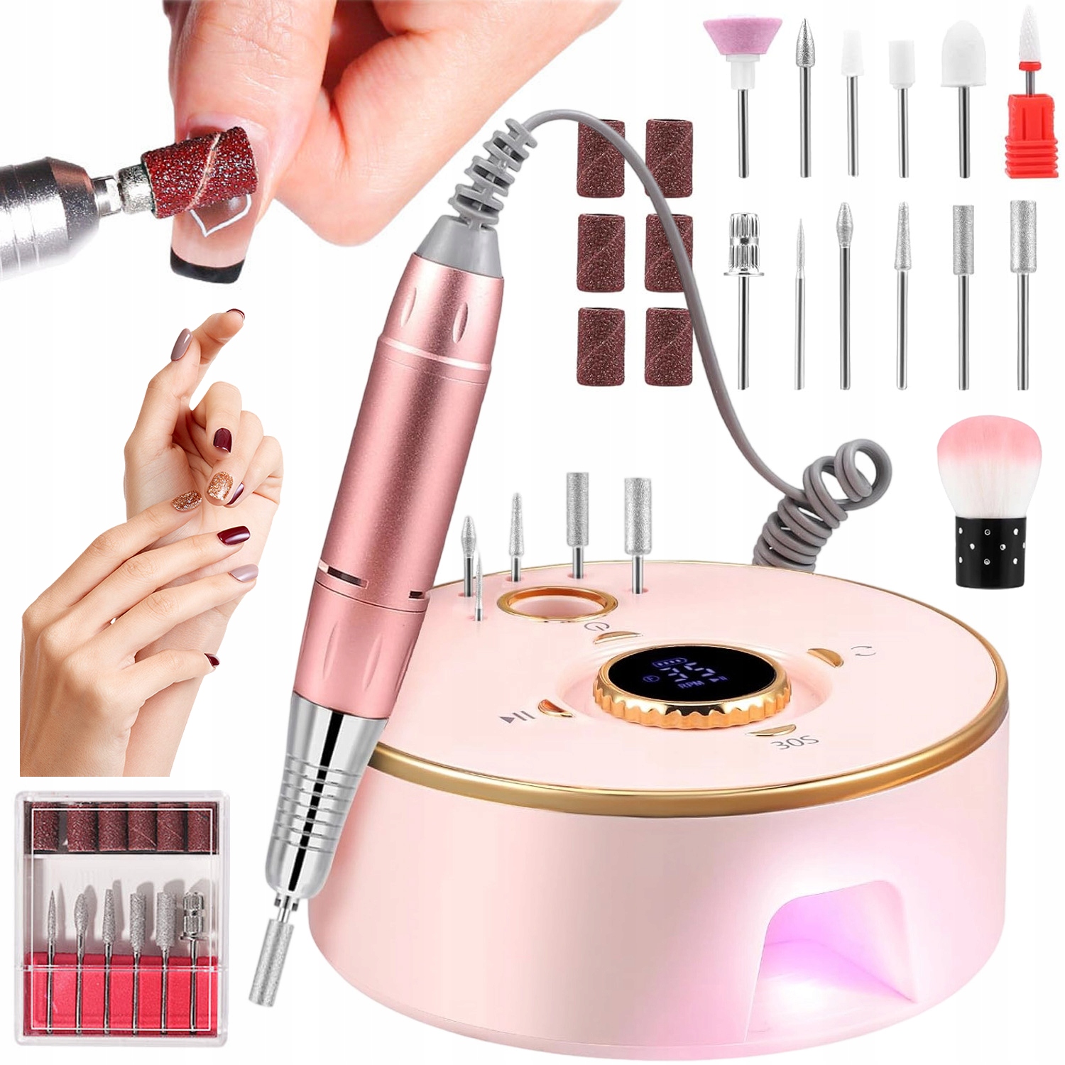 Bruska Na Nehty Elektrická Leštička Přenosná Vrtačka 35000 Ot/min