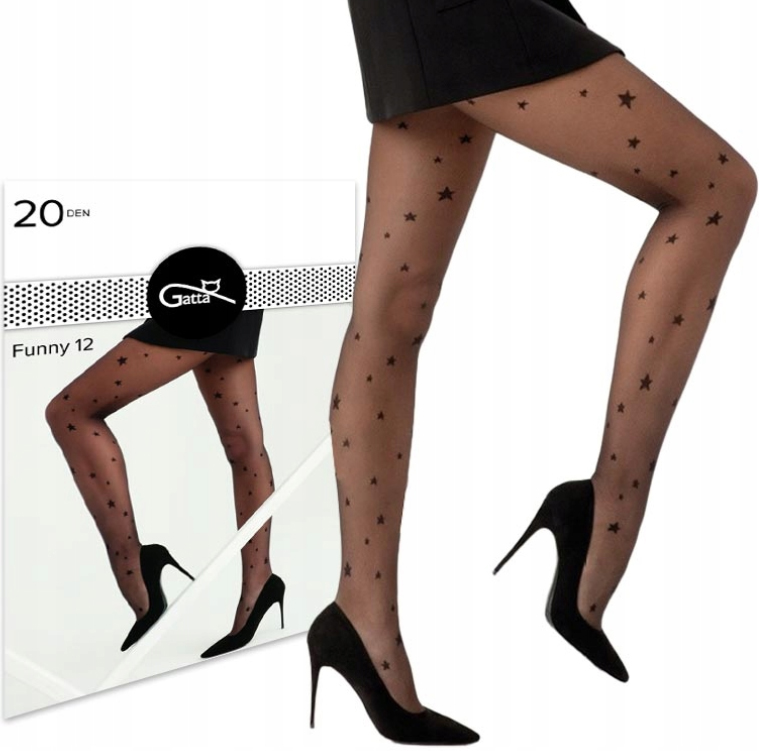 RAJSTOPY GATTA FUNNY 12 20 DEN 2-S NERO