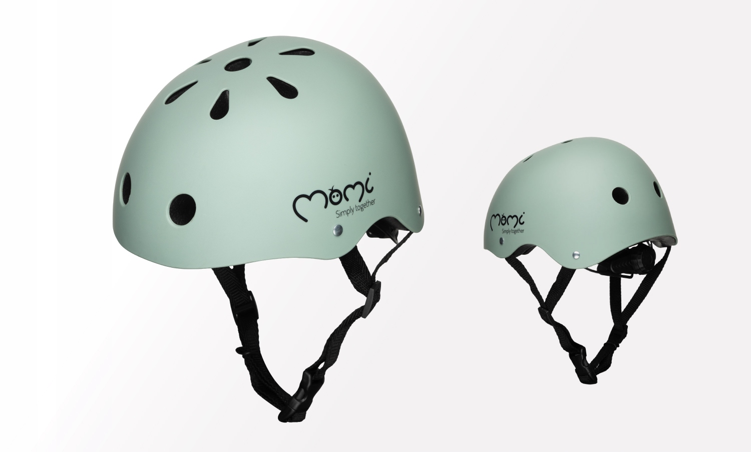 KASK DZIECIĘCY ROWER HULAJNOGA - MoMi MIMI ZIELONY MAT - ABS EPS 47-58cm Stan opakowania oryginalne