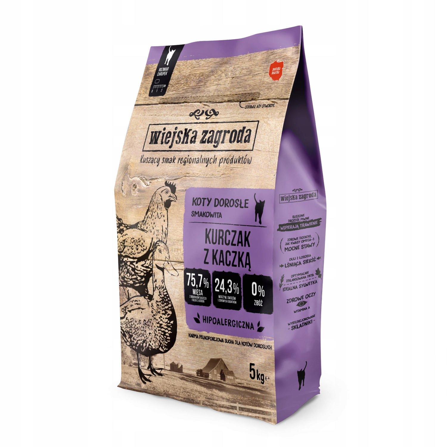 Wiejska Zagroda Kurczak z kaczką 5kg karma kota