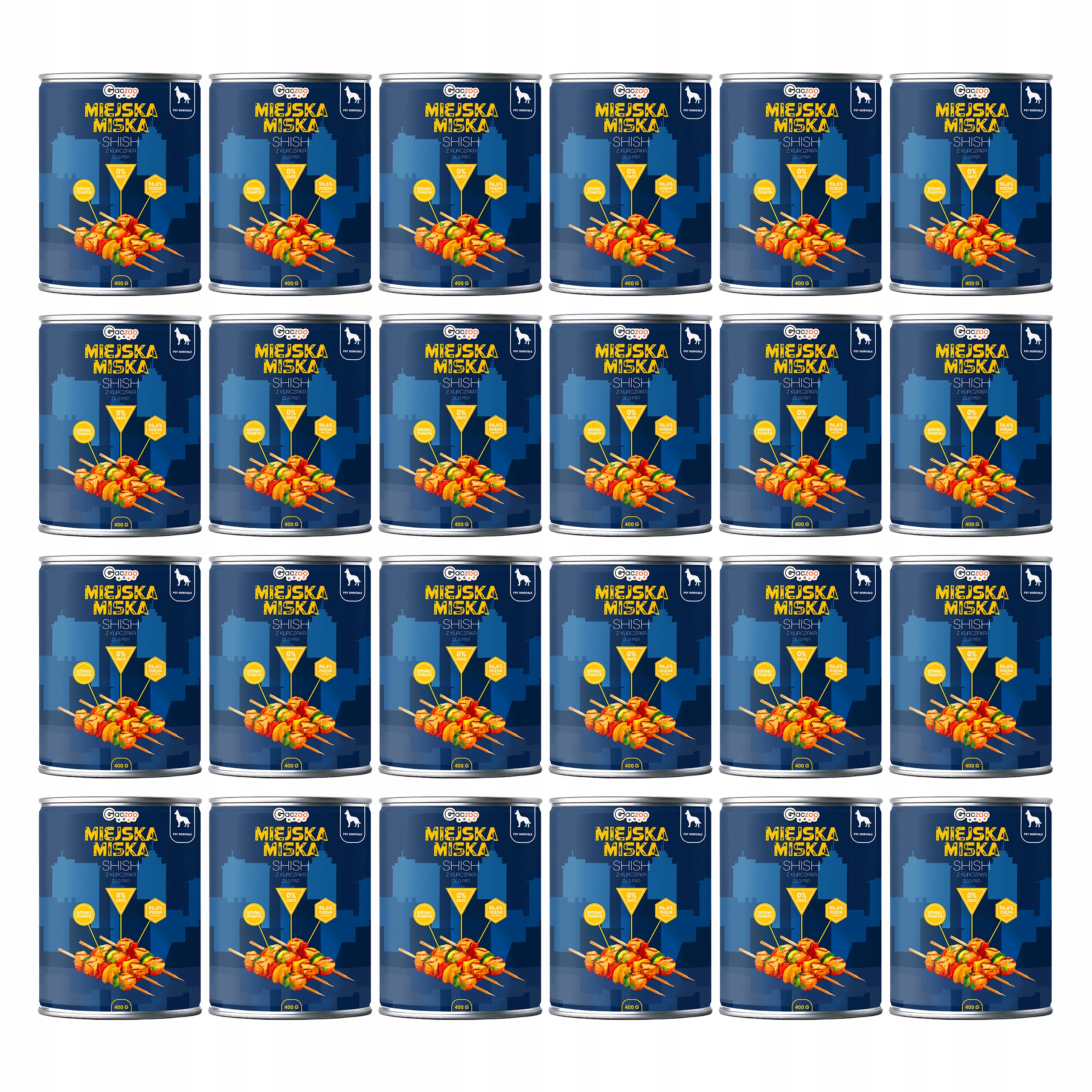 Levně Gaczoo Městská miska krmivo pro psy Shish s kuřecím masem 24 x 400 g