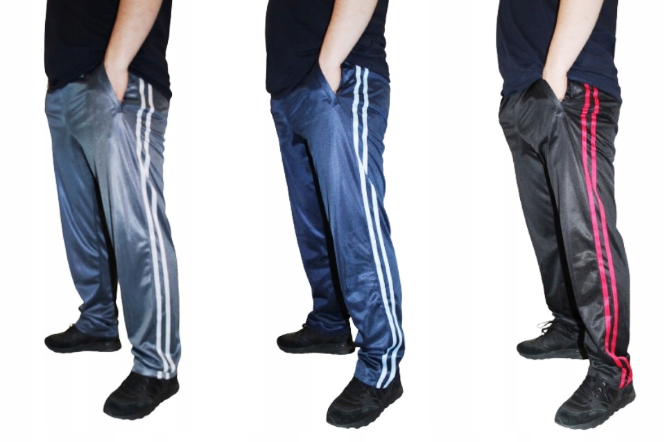 REWELACYJNE ŚLISKIE SPODNIE DRESOWE MĘSKIE KIESZENIE NA SUKAW ROZMIAR XXL