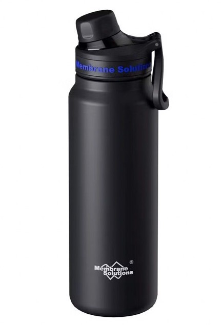 Membrane Solutions Butelka z Filtrem Wody C3 Stainless Steel Czarna 900ml