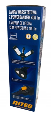 NITEO LAMPA WARSZTATOWA Z POWERBANKIEM 400 LM EAN (GTIN) 5905118029422