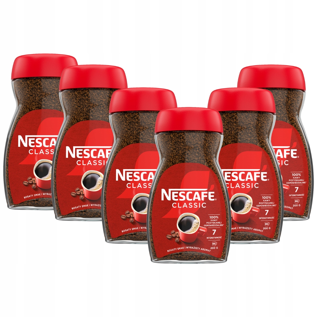 Nescafe Classic kawa rozpuszczalna słoik 6x 200 g