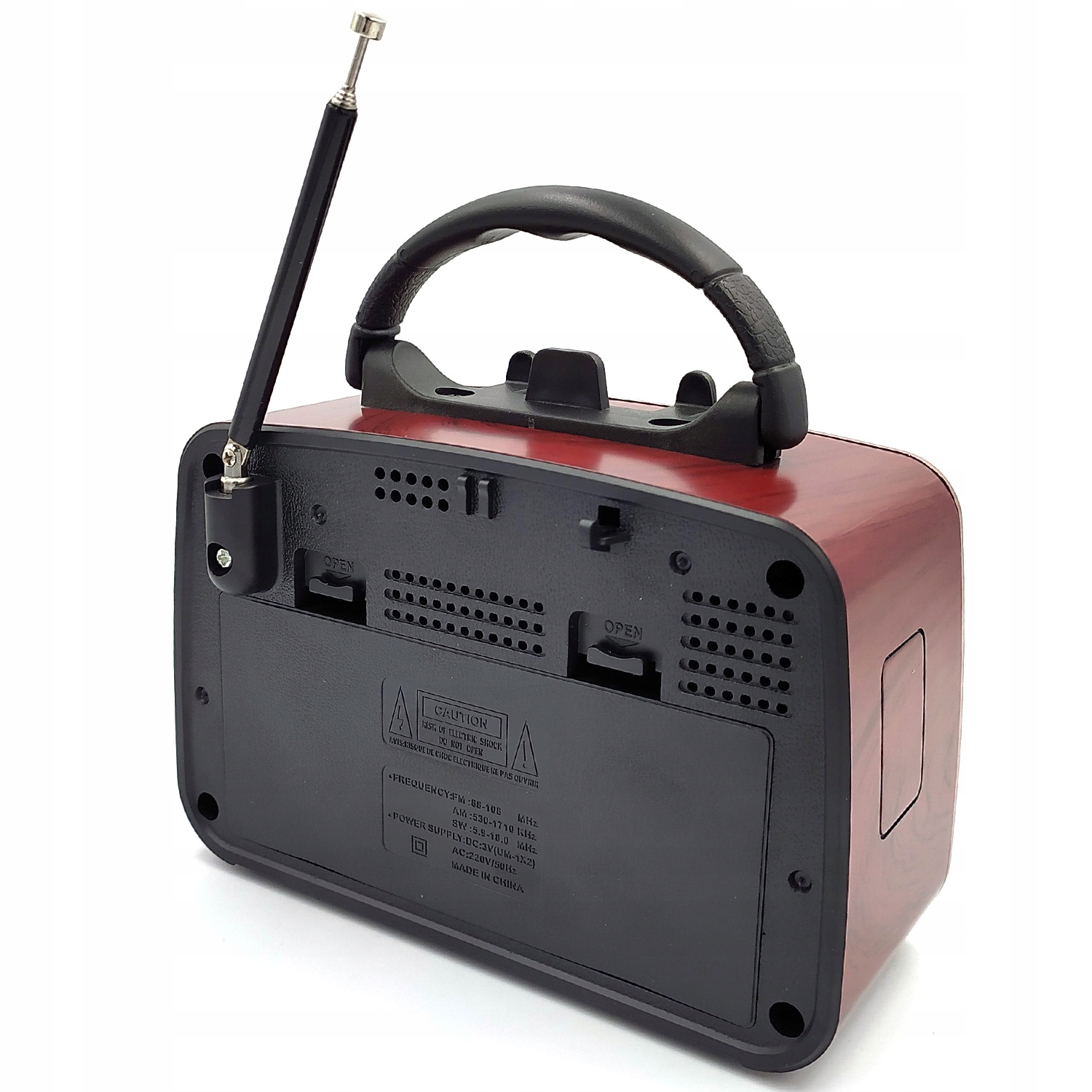 RADIO KUCHENNE AKUMULATOR PRZNOŚNE BLUETOOTH USB FM STYLOWE RETRO VINTAGE Kolor czerwony