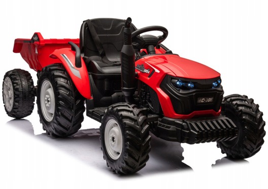 Traktor Na Akumulator HC-306 Czerwony Z Przyczepą 24V