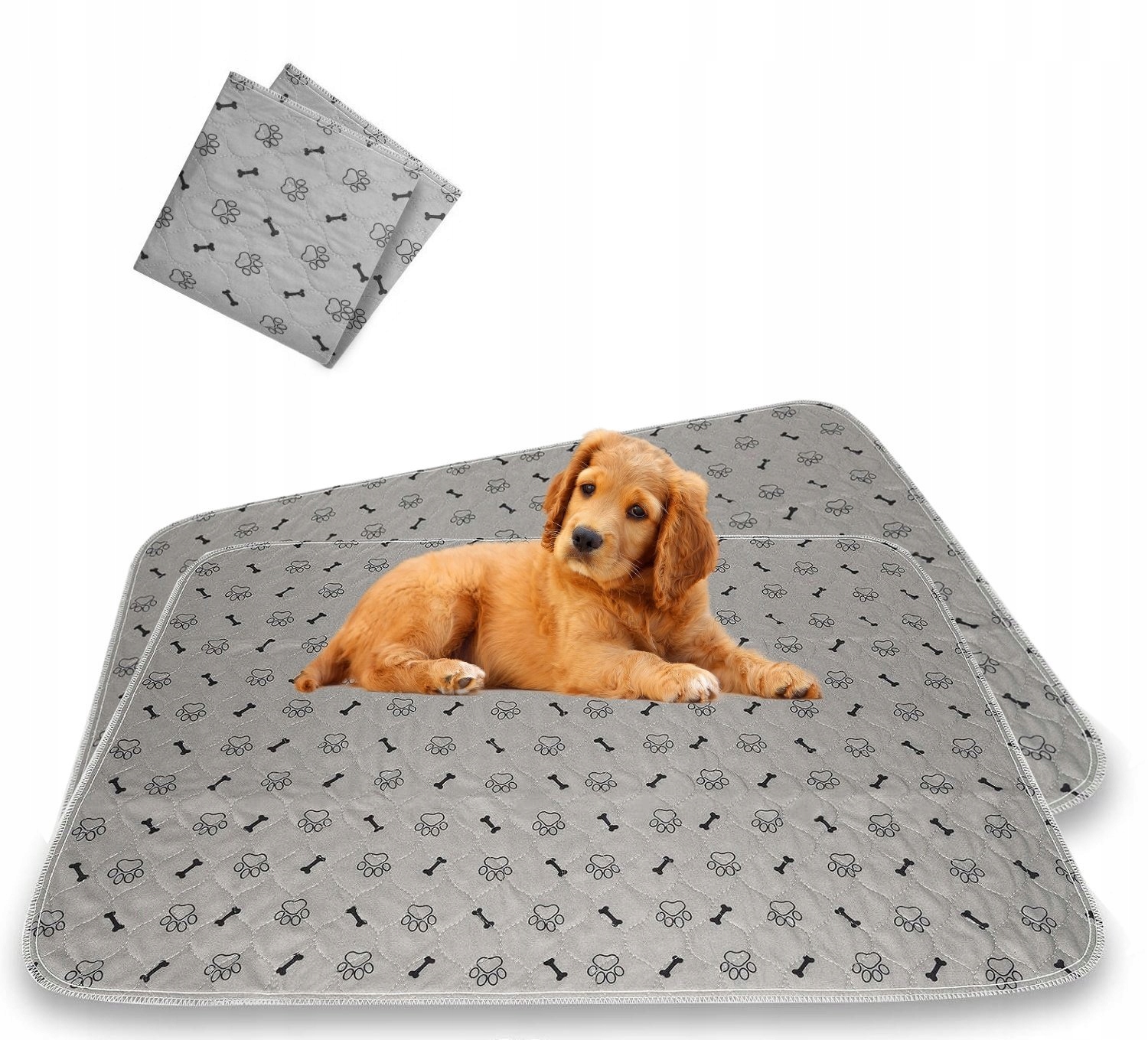 Podkład higieniczny dla psa, mata wielorazowa, 70 x 90 cm, 2 sztuki